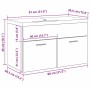 Mueble de lavabo con puerta Roble Negro 80 x 38.5 x 46 cm