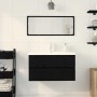 Gabinete para Lavabo con puerta Roble negro 80 x 39 x 62 cm