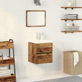Gabinete para Lavabo con puerta Roble negro 41 x 39 x 62 cm