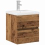 Gabinete para Lavabo con puerta Roble negro 41 x 39 x 62 cm
