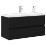 Gabinete para Lavabo con puerta Roble negro 90 x 39 x 62 cm