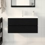 Gabinete para Lavabo con puerta Roble negro 90 x 39 x 62 cm