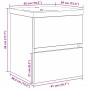Gabinete para Lavabo con puerta Roble negro 41 x 39 x 62 cm