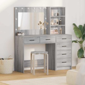 Mesa de tocador con cajón Gris Claro 78.5 x 41 x 135 cm Mesa de tocador con cajón Gris Claro 78.5 x 41 x 135 cm