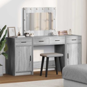 Mesa de tocador 3 pcs Gris 40 x 41 x 75 cm Madera contrachapada Mesa de tocador 3 pcs Gris 40 x 41 x 75 cm Madera contrachapada