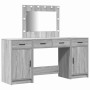Mesa de tocador 3 pcs Gris 40 x 41 x 75 cm Madera contrachapada