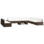 Juego de muebles de jardín 10 piezas ratán sintético marrón