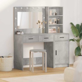 Mesa de tocador con cajón 2 pcs Gris 78.5 x 41 x 135 cm