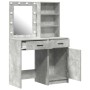 Conjunto de Mesa de Tocador con cajón 2 pcs Gris Concreto