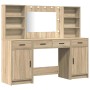 Conjunto de Mesa de Tocador con cajón 3 pcs Roble Sonoma