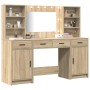 Conjunto de Mesa de Tocador con cajón 3 pcs Roble Sonoma