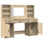 Conjunto de Mesa de Tocador con cajón 3 pcs Roble Sonoma