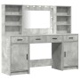 Conjunto de Mesa de Tocador con cajón 3 pcs Gris Concreto