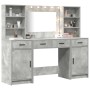 Conjunto de Mesa de Tocador con cajón 3 pcs Gris Concreto