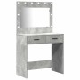 Conjunto de Mesa de Tocador con cajón 3 pcs Gris Concreto