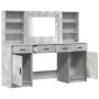 Conjunto de Mesa de Tocador con cajón 3 pcs Gris Concreto