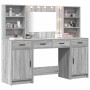 Conjunto de Mesa de Tocador con cajón 3 pcs Gris sonoma
