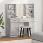 Conjunto de Mesa de Tocador con cajón 3 pcs Gris Concreto