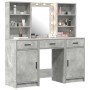 Conjunto de Mesa de Tocador con cajón 3 pcs Gris Concreto
