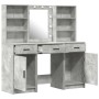 Conjunto de Mesa de Tocador con cajón 3 pcs Gris Concreto