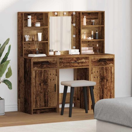 Conjunto de Mesa de Tocador 3 pcs Madera vieja 50 x 41 x 135 cm