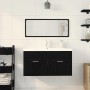 Conjunto de Muebles de Baño 3 pcs Roble Negro 90x38.5x46cm