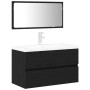 Juego de muebles de baño 3 pcs Roble negro 80 x 38.5 x 45 cm