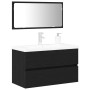 Juego de muebles de baño 3 pcs Roble negro 80 x 38.5 x 45 cm