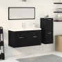 Conjunto de Muebles de Baño 4 pcs Roble Negro 90 x 38.5 x 50 cm