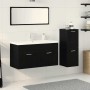 Juego de Muebles de Baño 4 pcs Roble Negro 91 x 39.5 x 46 cm