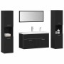 Juego de Muebles de Baño 5 pcs Roble Negro 30 x 30 x 130 cm
