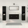 Juego de Muebles de Baño 5 pcs Roble Negro 30 x 30 x 130 cm