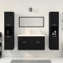 Juego de muebles de baño 4 pcs Roble Negro 30 x 30 x 130 cm