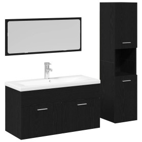 Juego de muebles de baño 2 pcs Roble Negro 90 x 38.5 x 46 cm Juego de muebles de baño 2 pcs Roble Negro 90 x 38.5 x 46 cm