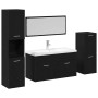 Juego de muebles de baño 4 pcs Roble Negro 80 x 38.5 x 45 cm
