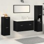 Juego de muebles de baño 5 pcs Roble Negro 30 x 30 x 130 cm