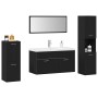 Juego de muebles de baño 5 pcs Roble Negro 30 x 30 x 130 cm