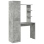 Escritorio con almacenamiento con estante 2 pcs Gris Concreto