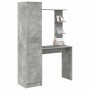 Escritorio con almacenamiento con estante 2 pcs Gris Concreto