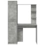 Escritorio con almacenamiento con estante 2 pcs Gris Concreto