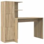 Escritorio con almacenamiento con estante 2 pcs Roble Sonoma