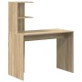 Escritorio con almacenamiento con estante 2 pcs Roble Sonoma