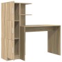Escritorio con almacenamiento con estante 2 pcs Roble Sonoma