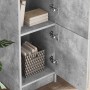 Escritorio con almacenamiento con estante 2 pcs Gris Concreto