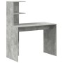 Escritorio con almacenamiento con estante 2 pcs Gris Concreto