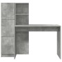 Escritorio con almacenamiento con estante 2 pcs Gris Concreto