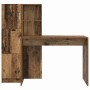 Escritorio con almacenamiento con estante 2 pcs Madera Vieja