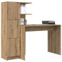 Escritorio con almacenamiento con estante 2 pcs Roble artisan