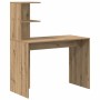 Escritorio con almacenamiento con estante 2 pcs Roble artisan