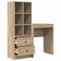 Escritorio con almacenamiento con cajón 2 pcs Roble Sonoma
